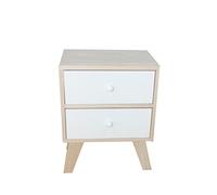 King Collection King Home C1708002 Mobiletto 2 Cassetti in Legno di Paulownia con Piedini in KD