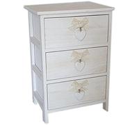 King Home Cassettiera Fiocchi e Cuori 40x29x58h cm Bianca - bianco legno C656113