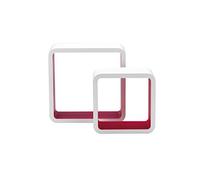 King Collection King Home M1105002/C Set 2 Pezzi Mensola Quadra Stondata in MDF Bicolore, Bianco/Fucsia