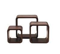 King Collection King Home M1106014/A Set 3 Pezzi Mensola Quadra Stondata Noce