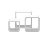 King Collection King Home M1106014/B Set 3 Pezzi Mensola Quadra Stondata, Bianco