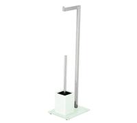 King Collection King Home P1407430/B Piantana Multifunzione Base in Vetro, Bianco