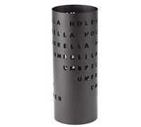 King collection, Portaombrelli, diametro 18 cm, H 46 cm, metallo verniciato, fantasia lettere, nero - nero P1817289