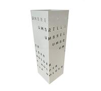 King collection, Portaombrelli, 15,5 x 15,5 x 49 cm, metallo verniciato, fantasia lettere, bianco - bianco P1817290