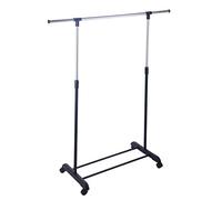 Stand Appendiabiti Allungabile Singolo Asta Estensibile con Ruote 89x41x93/145