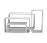 King Collection M1106012/B Set 4 Pezzi Mensola Rettangolare Stondata, Bianco