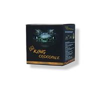 King Crocodile Carbone di cocco con lunga durata, 26 x 26 mm, carbone naturale sostenibile, poca cenere, basso sviluppo di fumo, carbone per barbecue, cubo di qualità premium (consumer, 3 kg)