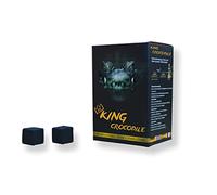 King Crocodile Carbone di cocco con lunga durata di combustione, 25 x 25 mm, carbone naturale sostenibile, poco cenere, basso sviluppo di fumo, carbone per barbecue, cubetti di carbone di alta qualità