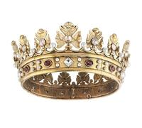 King Crown, 6, 22x2, 95 pollici di grandi dimensioni Vintage Metal Gold Crown for Women and Men Birthday Party COSTUME COSTUME Accessori King Crowns for Men