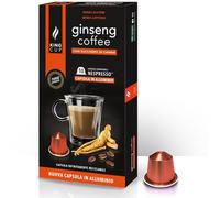 King Cup - 1 Confezione da 10 Capsule di Ginseng con Zucchero di Canna, 10 Capsule 100% Compatibili con Sistema Nespresso di Bevanda al Gusto di Ginseng, Senza Glutine e Senza Lattosio