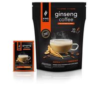 King Cup - 1 Confezione da 20 Bustine Solubili di Ginseng con Zucchero di Canna, 20 Stick da 20 Gr per Bevanda al Gusto di Ginseng da Aggiungere in Acqua Calda, Senza Glutine e Lattosio