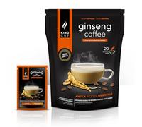 King Cup - 1 Confezione da 20 Bustine Solubili di Ginseng con Zucchero di Canna, 20 Stick da 20 Gr per Bevanda al Gusto di Ginseng da Aggiungere in Acqua Calda, Senza Glutine e Lattosio