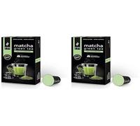 King Cup - 1 Confezione da 20 Capsule di Matcha da Zuccherare, 10 Capsule 100% Compatibili con Sistema Nespresso di Bevanda al Gusto di Matcha, Senza Glutine e Senza Lattosio