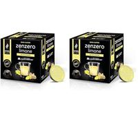 King Cup - 1 Confezione da 20 Capsule di Zenzero e Limone da Zuccherare, 10 Capsule Compatibili con Sistema Lavazza a Modo Mio di Bevanda al Gusto di Limone e Zenzero, Senza Glutine, Senza Lattosio