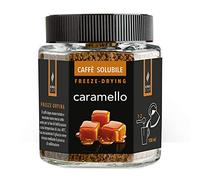 King Cup - 1 Vaso da 50 gr di Caffè Solubile con Caramello, Caffè Aromatizzato al Caramello Istantaneo con Extra Solubilità, Ideale per Colazioni, Brunch, Iced Coffee, Senza Glutine, Vegano