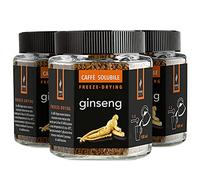 King Cup - 3 Vasetti da 50gr l'uno di Caffè Solubile con Ginseng, Caffè Ginseng Aromatizzato Istantaneo con Extra Solubilità, Ideale per Colazioni, Brunch, Iced Coffee, Senza Glutine, Vegano