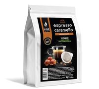 King Cup, Caffè Aromatizzato al Caramello, Cialde ESE 44 mm, Compatibili con Macchine ESE, Con Aroma Naturale di Caramello, Confezione da 10 Cialde