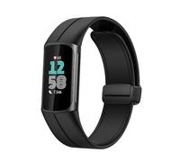 King Dong Cinturino in silicone liscio compatibile con Fitbit Charge 5/6, design senza fori con morsetto a pressione sicura, diversi colori, 20mm, Silicone, Non pietra preziosa
