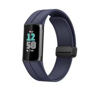 King Dong Cinturino in silicone liscio compatibile con Fitbit Charge 5/6, design senza fori con morsetto a pressione sicura, diversi colori, 20mm, Silicone, Non pietra preziosa