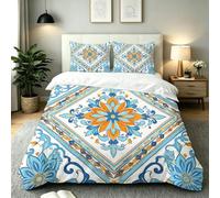 King Duvet Cover Set Blue Ethnic, 220x240 cm, AQ1487