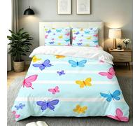 King Duvet Cover Set Pink Blue Heart, 220x240 cm, AQ773