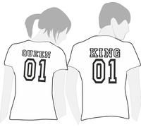 King e Queen Coppia Magliette T-Shirt Uomo Donna Regalo Innamorati San Valentino