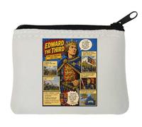 King Edward III - Portamonete in neoprene, 10 x 11 cm, colore: Bianco
