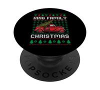 King Family Ugly Christmas Sweater Red Truck Funny Xmas PopSockets PopGrip Adesivo