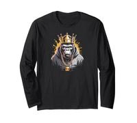 King Gang Gorilla Primate Hip Hop Graphic Apparel Maglia a Manica