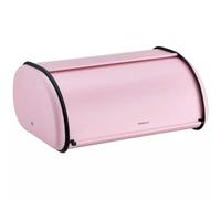 KING HOFF Ampia scatola per pane e biscotti, in metallo, per conservare e conservare il pane e la freschezza, 44 x 27 x 18,5 cm, colore: rosa