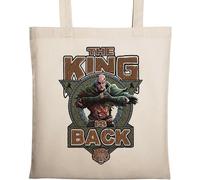 King is Back Art - Borsa tote in cotone ecologico naturale, colore: Beige