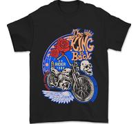 King is Back Custom Chopper Biker Motorcycle T-Shirt Uomo 100% Cotone, Nero , M