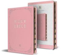 KJV Holy Bible, Large Print Handy Size Format, Pink Premium Imitation Leather with Ribbon Marker, Red Letter, Thumb Index: KJV Holy Bible, Large Print ... With Ribbon Marker, Red Letter, Thumb Index