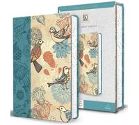 Holy Bible: King James Version, Blue With Birds Faux Leather With Ribbon Marker, Large Print, Medium Format, Red Letter