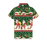 King Kameha Camicia 'Christmas Border Print' verde Uomo - PROMO - Taglie forti - Camicie da uomo King Kameha XL