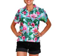 King Kameha Camicia da donna 'Flamingo Flowers' turchese Donna - Abbigliamento - Taglie comode - Camicie e tuniche - Camicette e top King Kameha L