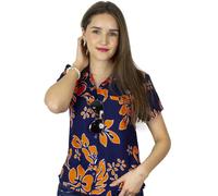 King Kameha Camicia da donna 'Hibiscus Blue Line' arancione Donna - Abbigliamento - Taglie comode - Camicie e tuniche - Camicette e top King Kameha S