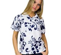 King Kameha Camicia da donna 'Hibiscus White Line' navy Donna - Abbigliamento - Taglie comode - Camicie e tuniche - Camicette e top King Kameha S
