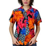 King Kameha Camicia da donna 'Pineapple Hibiscus Black Line' rosso Donna - Abbigliamento - Taglie comode - Camicie e tuniche - Camicette e top King Kameha S