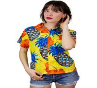 King Kameha Camicia da donna 'Pineapple Hibiscus Shadow Line' giallo Donna - Abbigliamento - Taglie comode - Camicie e tuniche - Camicette e top King Kameha S