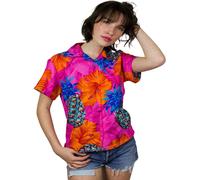 King Kameha Camicia da donna 'Pineapple Hibiscus Shadow Line' rosa Donna - Abbigliamento - Taglie comode - Camicie e tuniche - Camicette e top King Kameha S