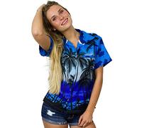 King Kameha Funky-Bluse-Camicie-Hawaiana, Manica-Corta, Beach, Mono-Blu, S