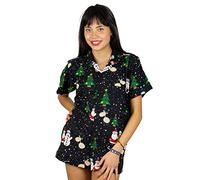 King Kameha Funky Camicetta Hawaiana, Christmas Buddys, Black, L