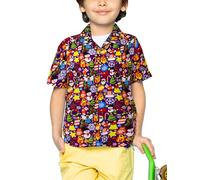 King Kameha Funky-Camicia-Hawaiana, Bambini Ragazzi Natale, Manica-Corta, Christmas-Allover, Viola, 6