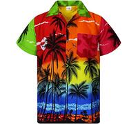 King Kameha Funky-Camicia-Hawaiana, Manica-Corta, Beach, Colori-Misti-Casuali, 4XL