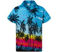 King Kameha Funky-Camicia-Hawaiana, Manica-Corta, Beach, Turchese, L