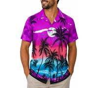 King Kameha Funky-Camicia-Hawaiana, Manica-Corta, Beach, Viola, M