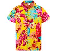 King Kameha Funky-Camicia-Hawaiana, Manica-Corta, Pineapple, Giallo, L