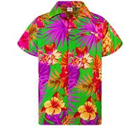 King Kameha Funky-Camicia-Hawaiana, Manica-Corta, Pineapple, Verde, L