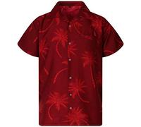 King Kameha Funky Camicia Hawaiana, Palmshadow, Rosso, 3XL